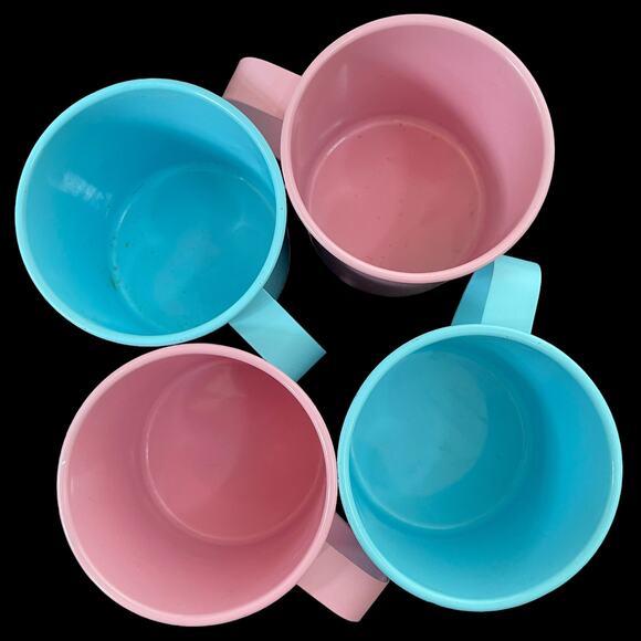 Play Wonder Metal Dishes Blue Pink Child Picnic Play Toy Set Rare HTF READ - Picture 4 of 11